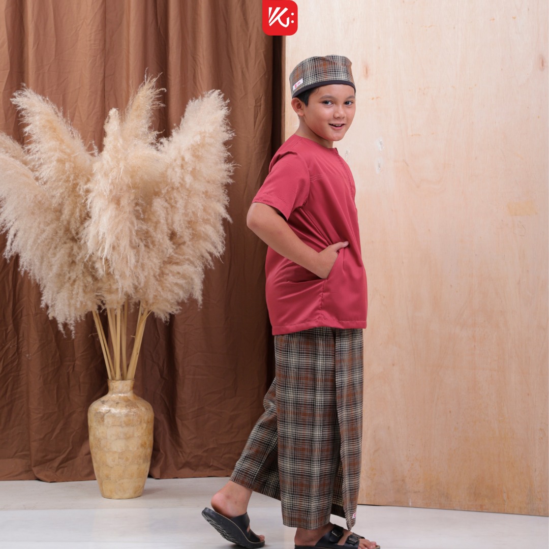 Set SPK Anak KokoGibran / Set Koko Sarung Instan Peci Anak / Sarkoci / Sarcelko / Baju muslim anak (Saddam)