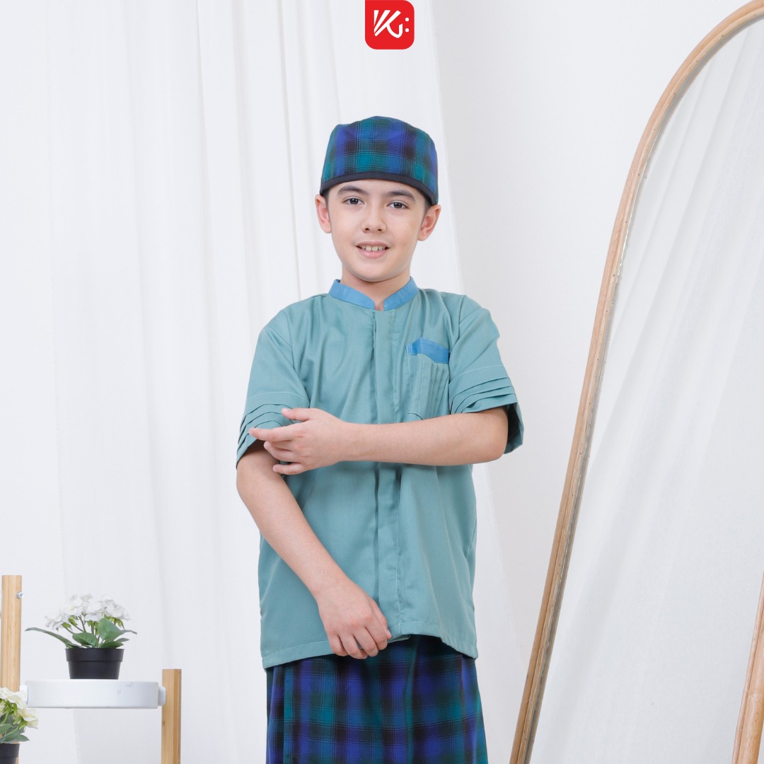 Baju Koko Anak KokoGibran /Baju Koko Anak Warna Hijau /Baju Koko Anak / Baju Koko Anak Adem (ALQO)