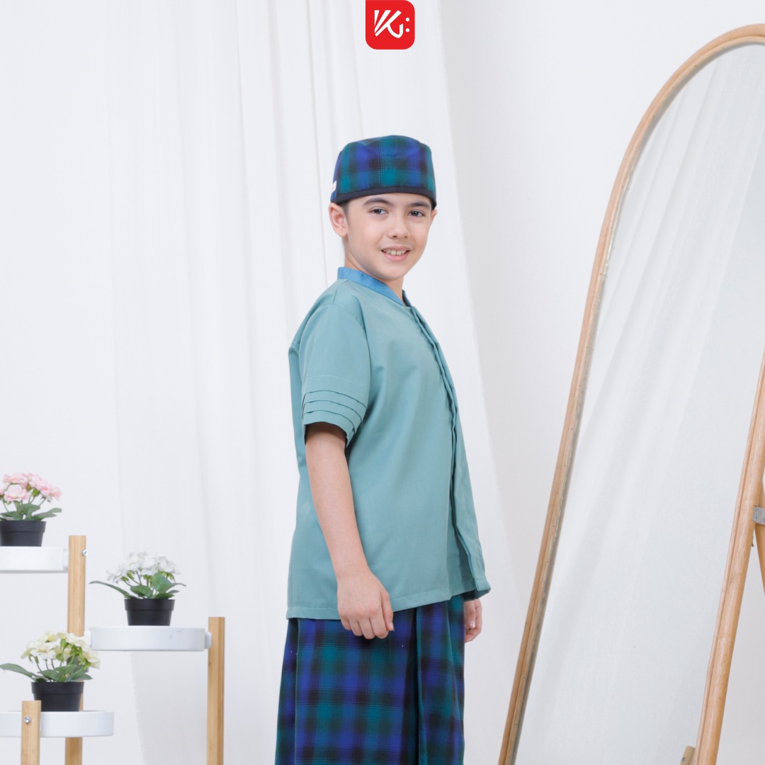 Baju Koko Anak KokoGibran /Baju Koko Anak Warna Hijau /Baju Koko Anak / Baju Koko Anak Adem (ALQO)