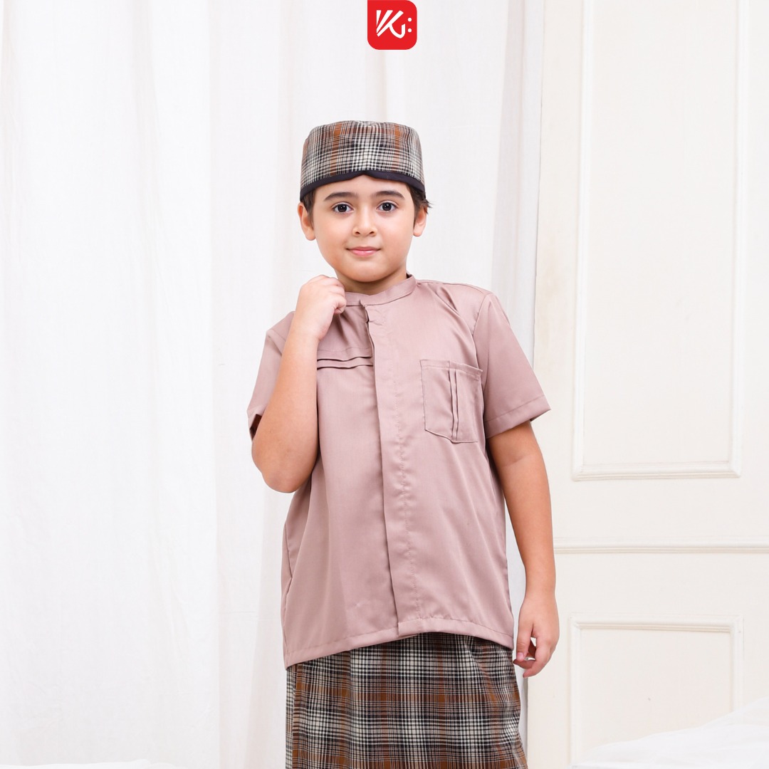 Baju Koko Anak KokoGibran / Baju Koko Anak Warna Pink Pastel / Koko Tangan Pendek (UQILA)