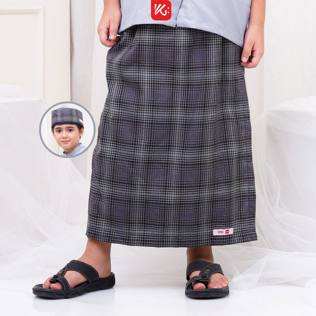 Sarung Instan KokoGibran / Sarung Instan KokoGibran / Sarung Instan Celana/ Sarung Abu Hitam / Sarung Balita (SP134)