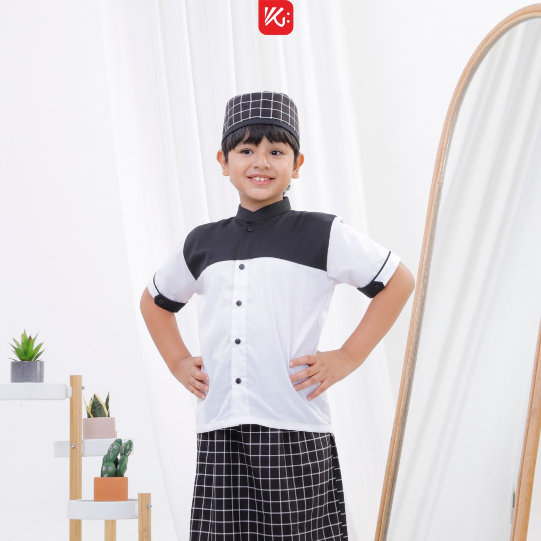 Baju Koko Anak KokoGibran /Baju Koko Anak Warna Putih / Baju Koko Anak / Baju Koko Warna Hitam / Koko Adem (OMAR)