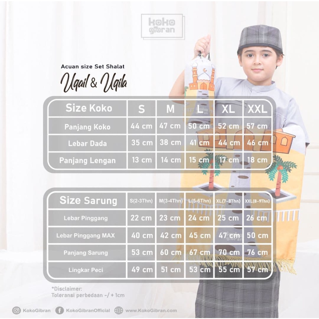 Baju Koko Anak KokoGibran / Baju Koko Anak Warna Abu / Baju Koko Adem / Baju Koko Premium (UQAIL)