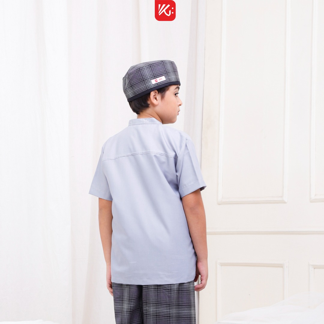 Baju Koko Anak KokoGibran / Baju Koko Anak Warna Abu / Baju Koko Adem / Baju Koko Premium (UQAIL)