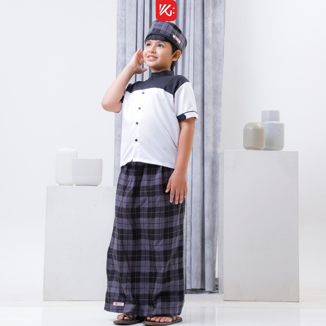 Set SPK Anak KokoGibran / Sarung Koko Peci Anak (Seri Omar) / Sarkoci KokoGibran / Sarcelko / Baju Muslim Anak / Pakaian Muslim Anak