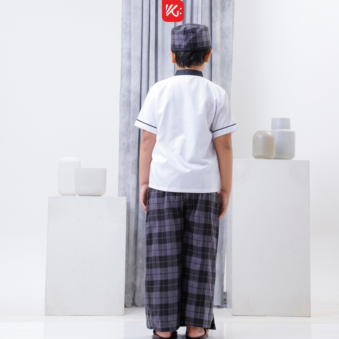 Set SPK Anak KokoGibran / Sarung Koko Peci Anak (Seri Omar) / Sarkoci KokoGibran / Sarcelko / Baju Muslim Anak / Pakaian Muslim Anak