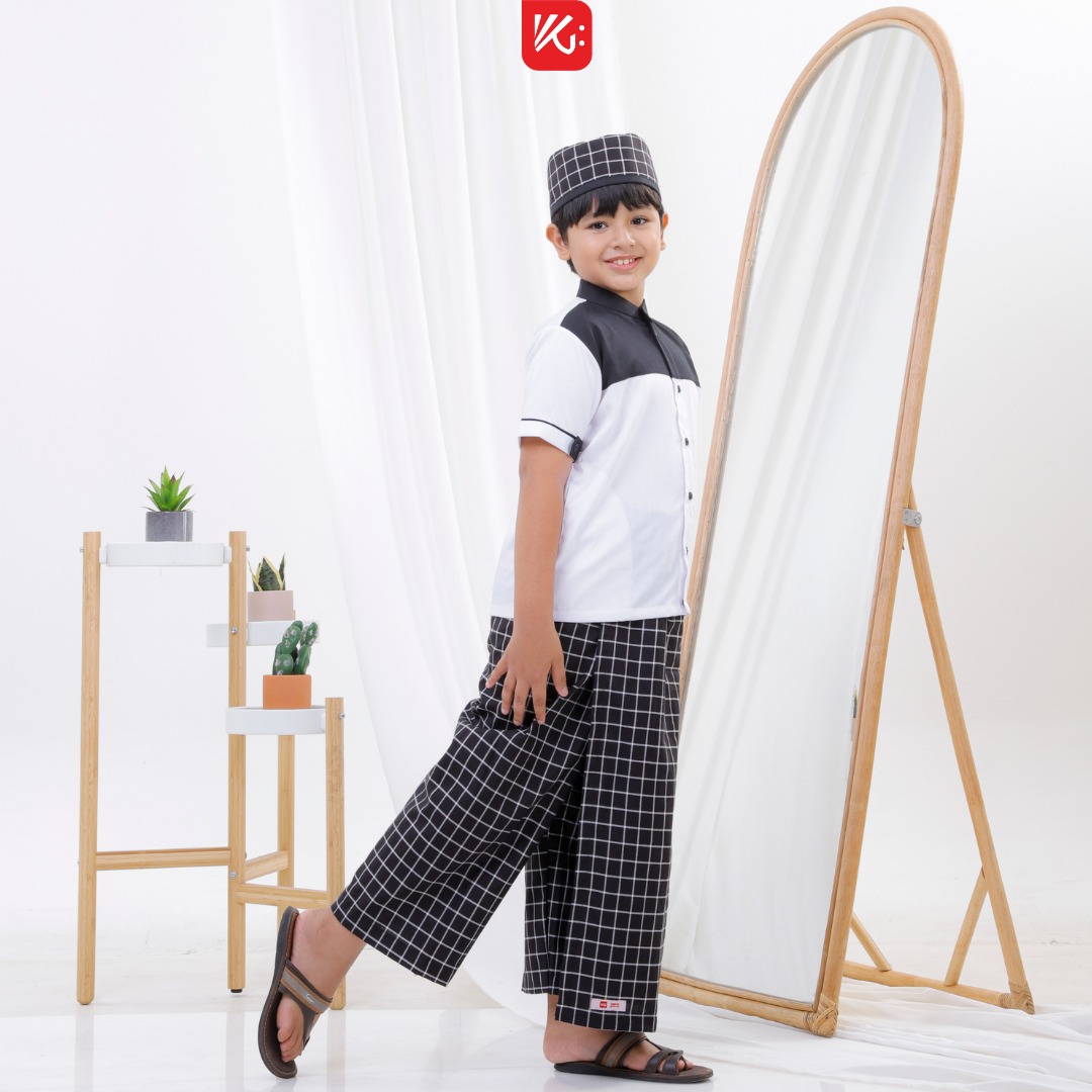 Sarung Koko Peci Anak / Sarkoci KokoGibran / Sarcelko / Baju Muslim Anak / Pakaian Muslim Anak / Set SPK Anak SD (UMAR)