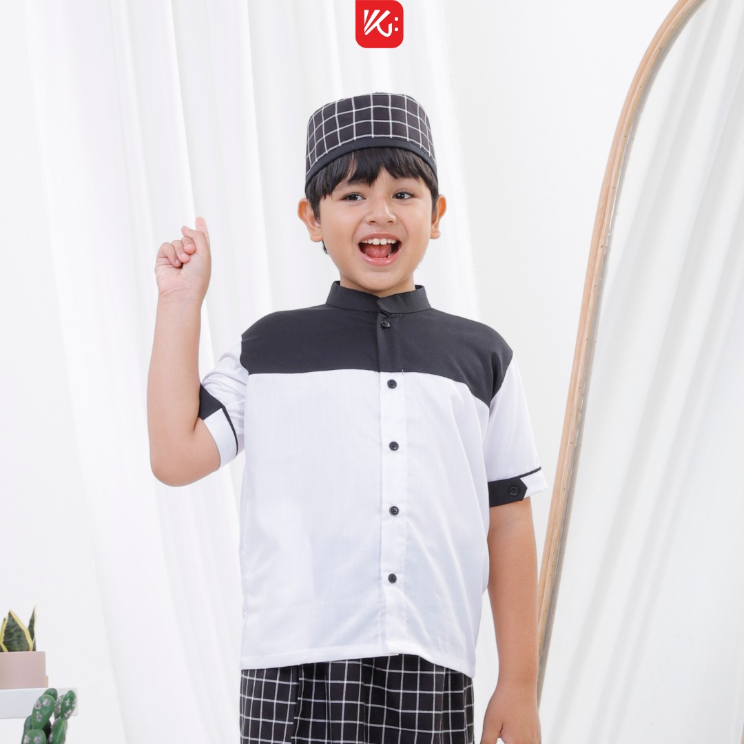 Sarung Koko Peci Anak / Sarkoci KokoGibran / Sarcelko / Baju Muslim Anak / Pakaian Muslim Anak / Set SPK Anak SD (UMAR)