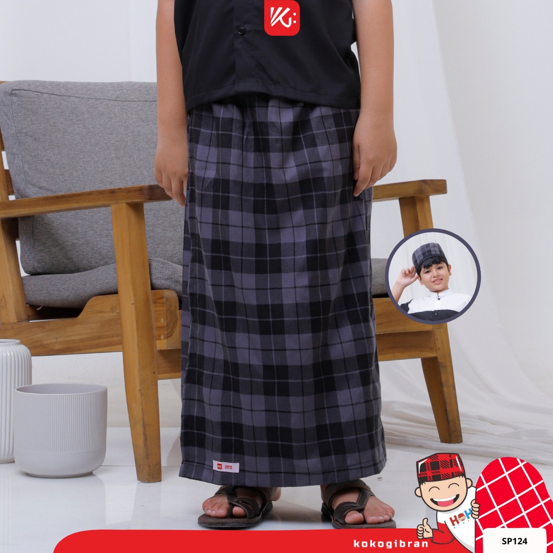Sarung Celana Anak KokoGibran / Sarung Instan Simple / Sarung Instan Praktis / Sarung Instan Biru (SP124)