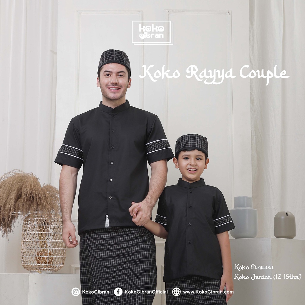 Baju Koko Anak Junior/Koko Hitam/Baju Koko Remaja(RAYYA)