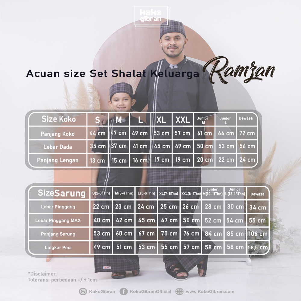 Set SPK Dewasa / Set Ramzan Ayah / Set Koko Sarung Peci Dewasa / Koko Dewasa /Sarung Peci Dewasa / Sajadah