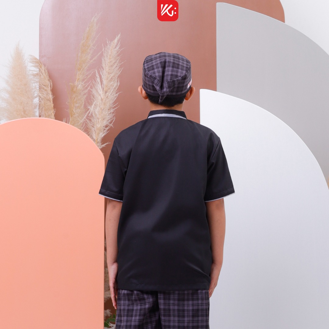 Baju Koko Anak KokoGibran Hitam/Koko Junior/Baju Koko Anak(RAMZAN)