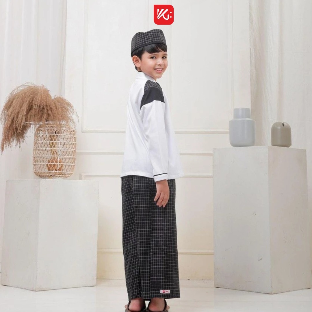 Sarkoci KokoGibran / Sarung Koko Peci Anak / Baju Muslim Anak / Sarcelko (KHALIF)