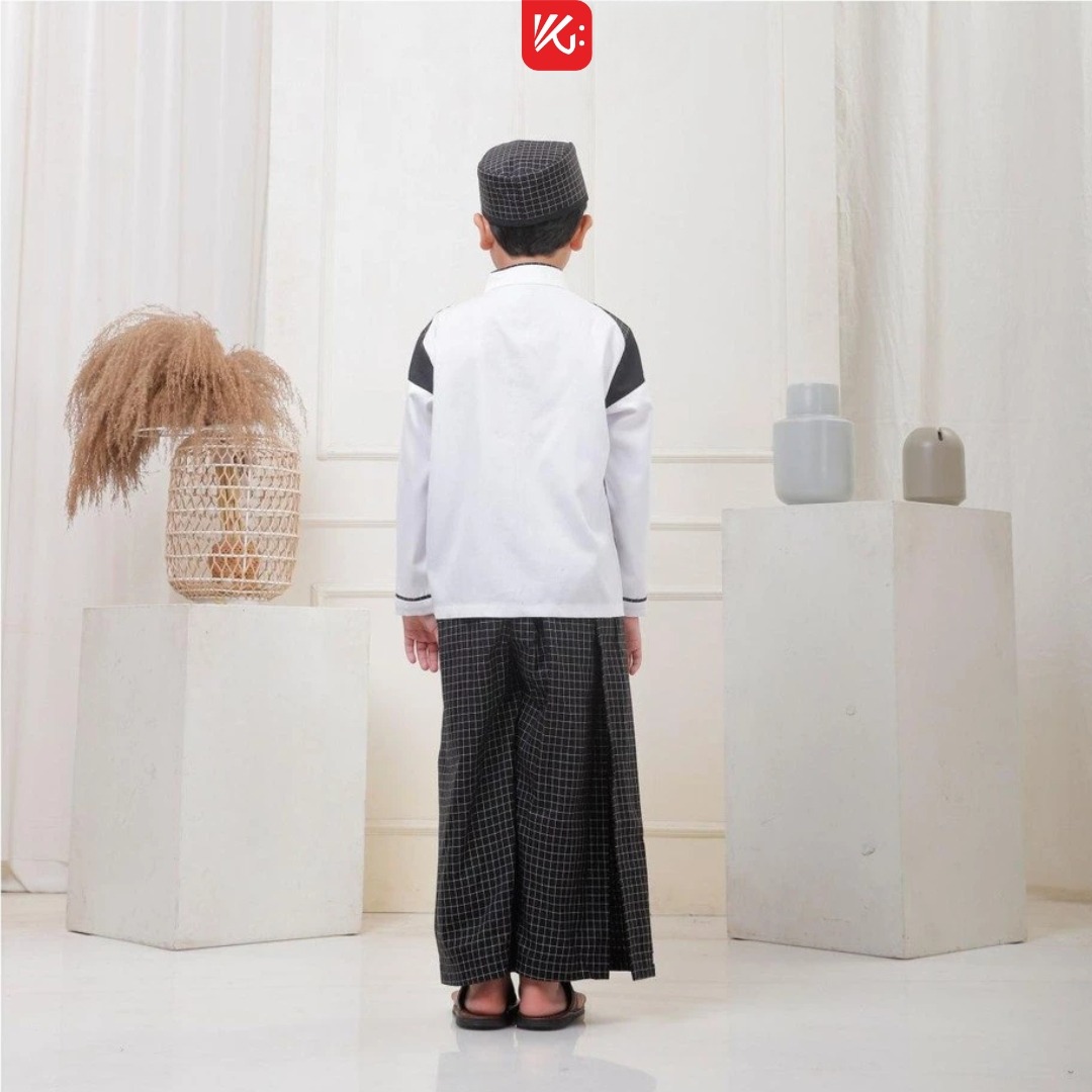Sarkoci KokoGibran / Sarung Koko Peci Anak / Baju Muslim Anak / Sarcelko (KHALIF)