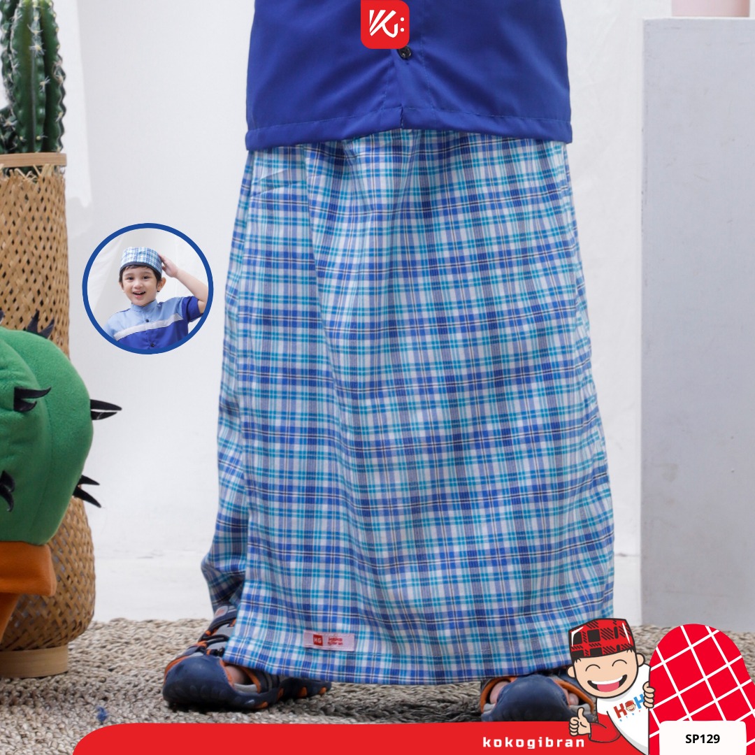 (SP129) Sarung Celana Anak KokoGibran / Sarung Instan Celana / Sarung Instan Biru / Sarung Instan Praktis (SP129)