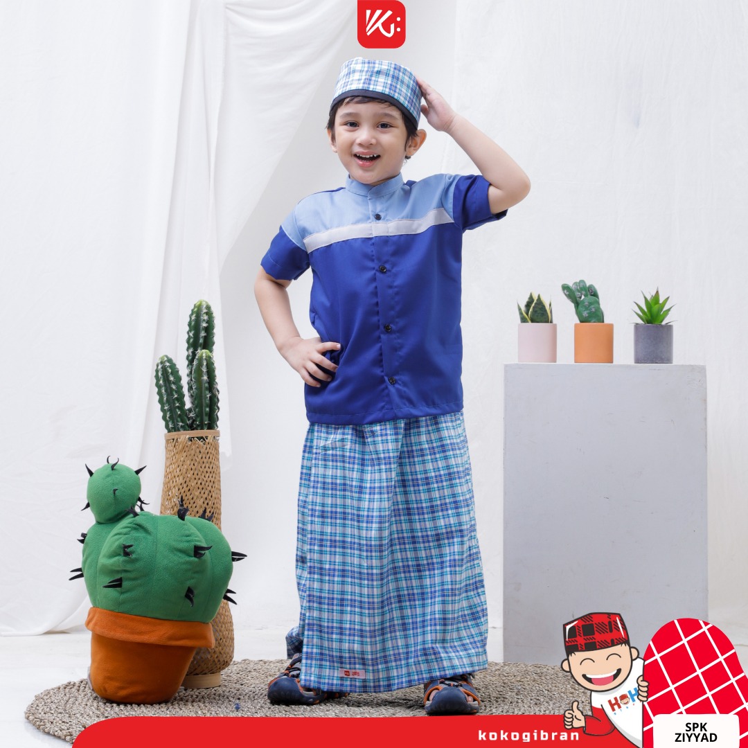 Sarung Koko Peci Anak KokoGibran / Sarkoci KokoGibran / Sarcelko / Baju Muslim Anak / Pakaian Muslim Anak (ZIYYAD)