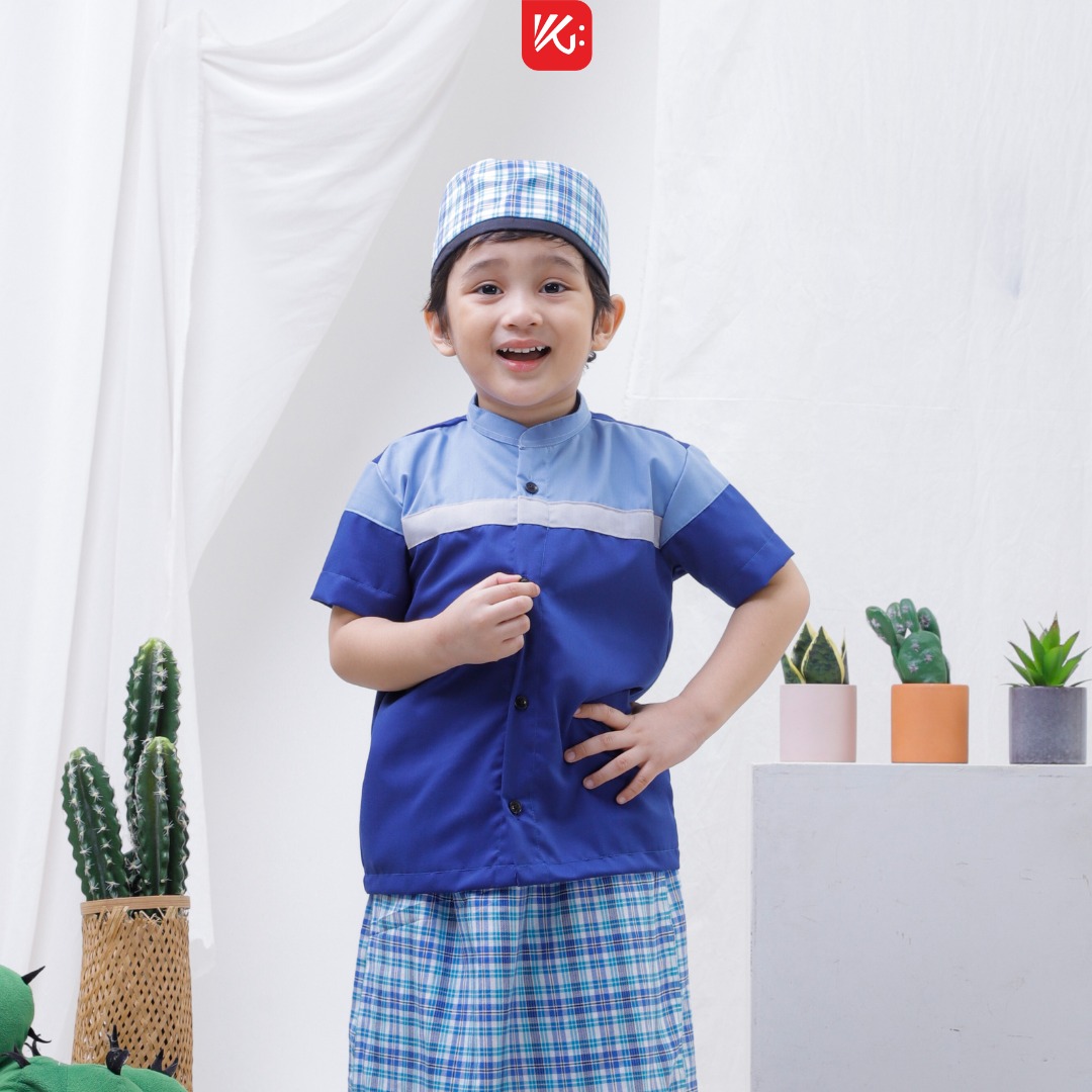 Sarung Koko Peci Anak KokoGibran / Sarkoci KokoGibran / Sarcelko / Baju Muslim Anak / Pakaian Muslim Anak (ZIYYAD)