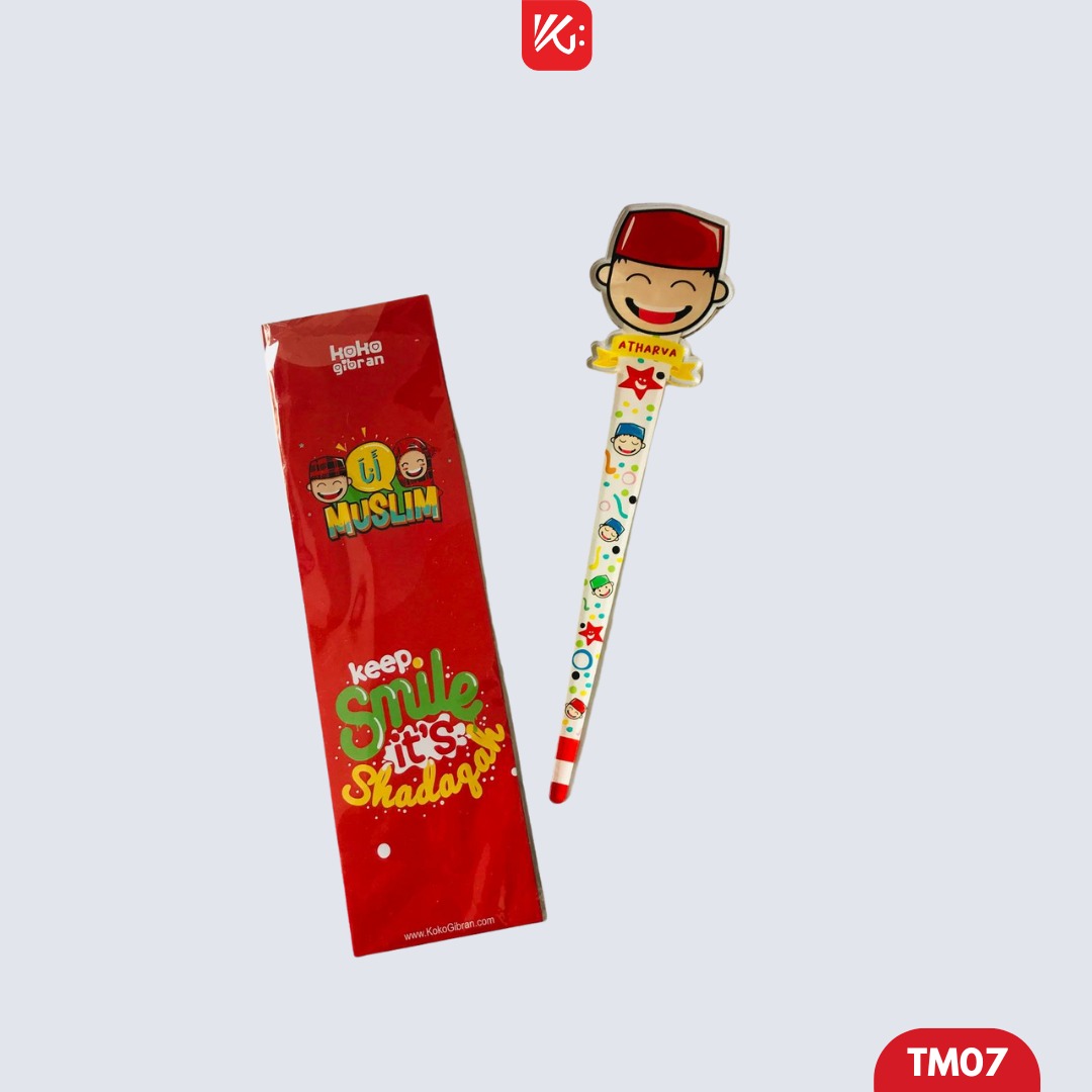 Tuding Mengaji Karakter KokoGibran / Alat Bantu Mengaji / Alat Tunjuk Mengaji / Kalam Mengaji / Tuding Custom Nama