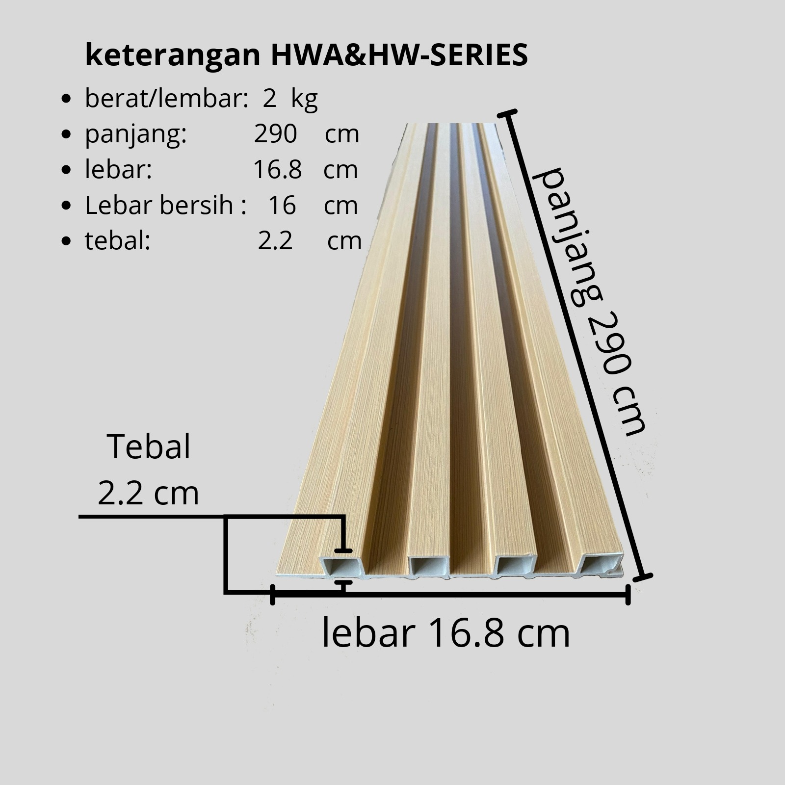 Wood Panel WPC / Wall Panel PVC / Kisi Kisi Kayu / Dinding Motif Kayu 3D WALLPANEL