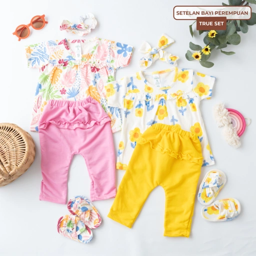 Image of Little Koda 3-15 Bulan Setelan Bayi Perempuan TRUE Set Free Headband Sandal
