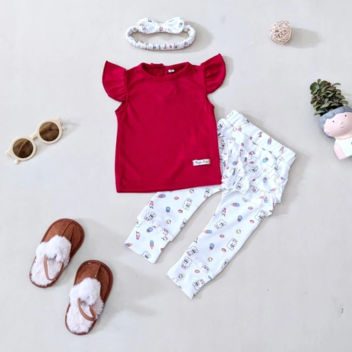 Image of Tokonashya NB-15 Bulan Setelan Bayi Perempuan SISILIA Free Bandana