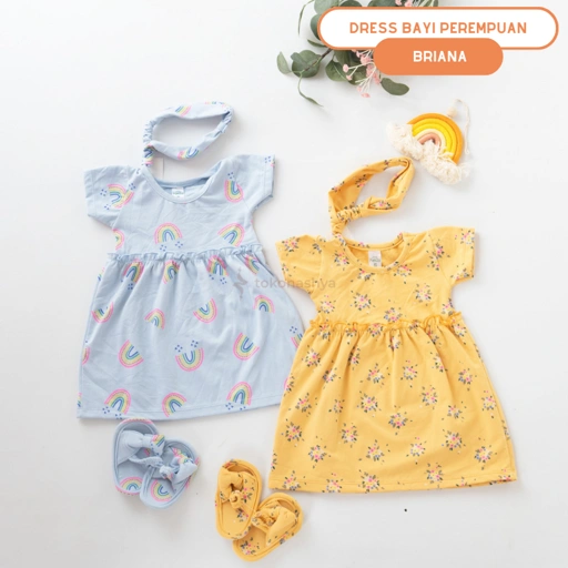 Image of Little Koda 3-15 Bulan Dress Bayi Perempuan Briana Set Free Headband dan Sandal