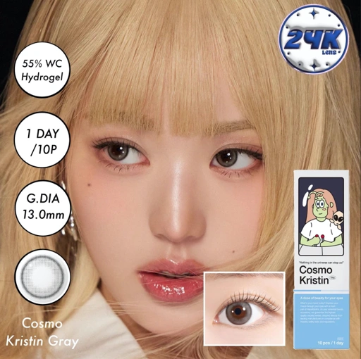 Image of SOFTLENS ORI IMPORT PREMIUM KOREA HAPA KRISTIN WONYOUNG LENS COSMO KRISTIN 1 DAY GRAY (10P) 5 PASANG DISPOSABLE LENS