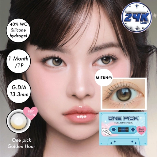 Image of SOFTLENS ORI PREMIUM IMPOR KOREA MITUNO LENS PEACH BLOOM(PINK) 1 MONTH LENS 1P