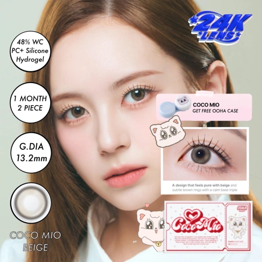 Image of  SOFTLENS PREMIUM ORI KOREA OOHA LENS MASHIRO LENS COCOMIO BEIGE 2P