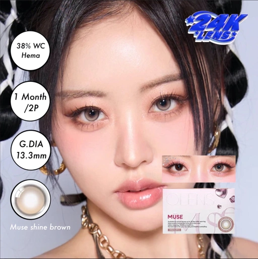 Image of SOFTLENS PREMIUM IMPORT KOREA ORI OLENS x JOOSHICA MUSE SHINE BROWN 2P/1MONTH