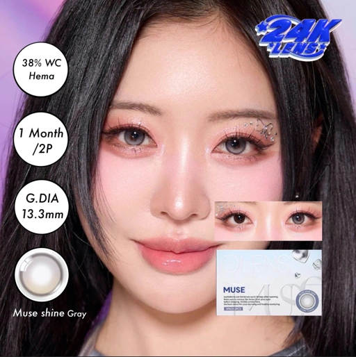 Image of SOFTLENS PREMIUM IMPORT KOREA ORI OLENS x JOOSHICA MUSE SHINE GRAY 2P/1MONTH