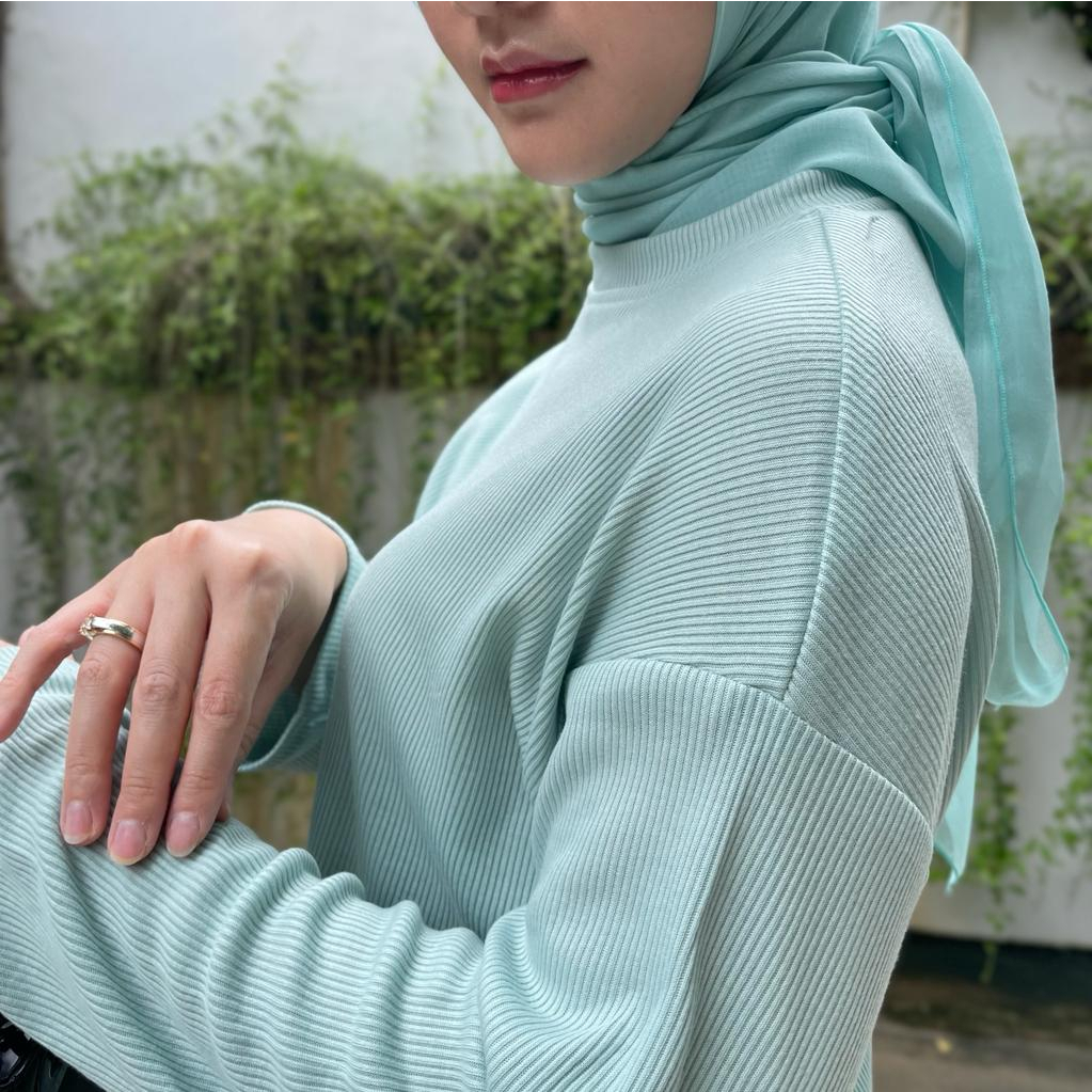 Daisy Knit Oneset - in Mosgreen - setelan daily oneset - setelan celana knit wanita - Knitset wanita - setelan panjang wanita