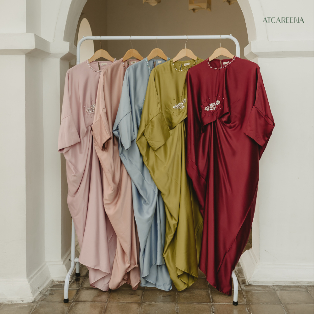 Asha kaftan - in Maroon - Kaftan wanita - dress wanita muslimah - dress panjang - dress lengan panjang - kaftan panjang wanita