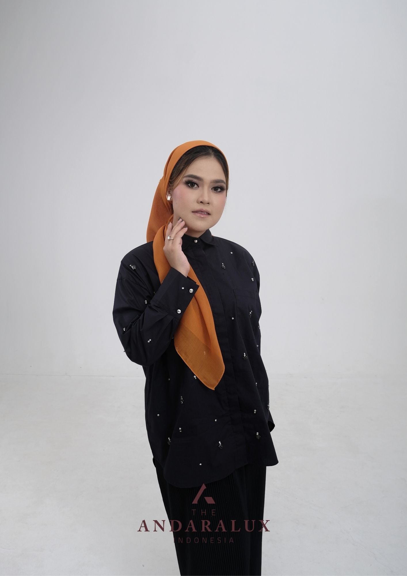 Hijab Paris Beads Kaira Orange Series