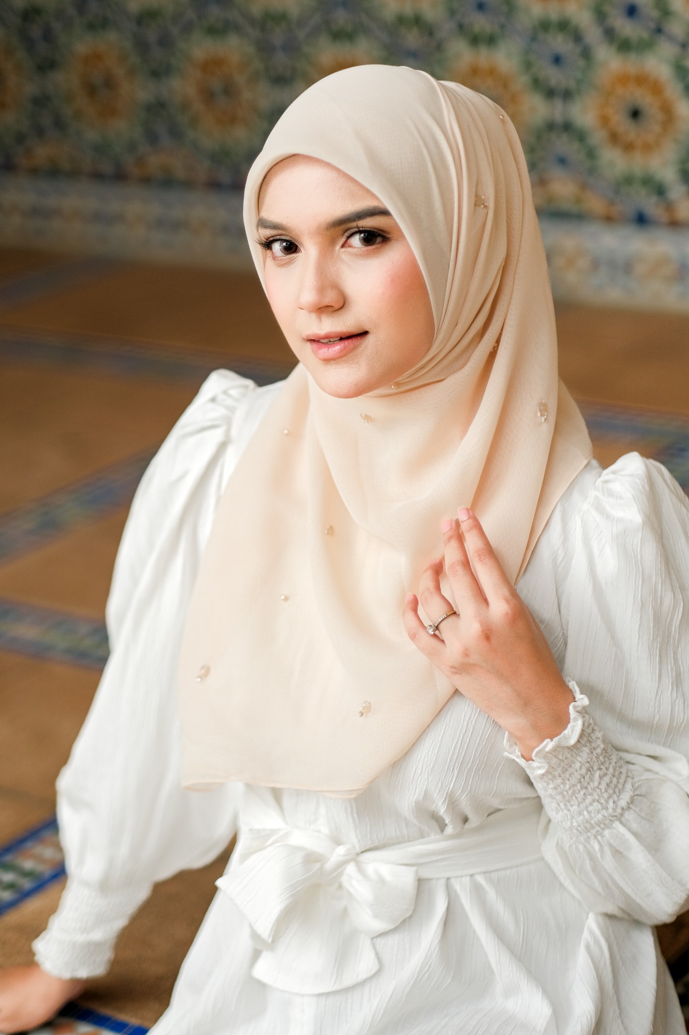 Hijab Paris Beads Kaira Orange Series