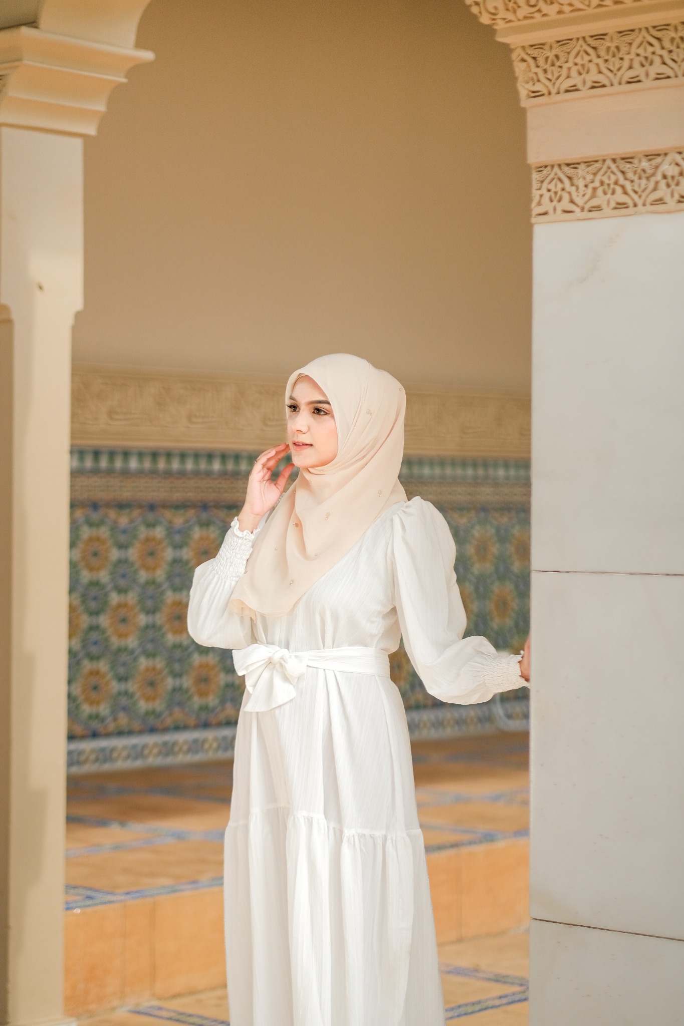 Hijab Paris Beads Kaira Orange Series