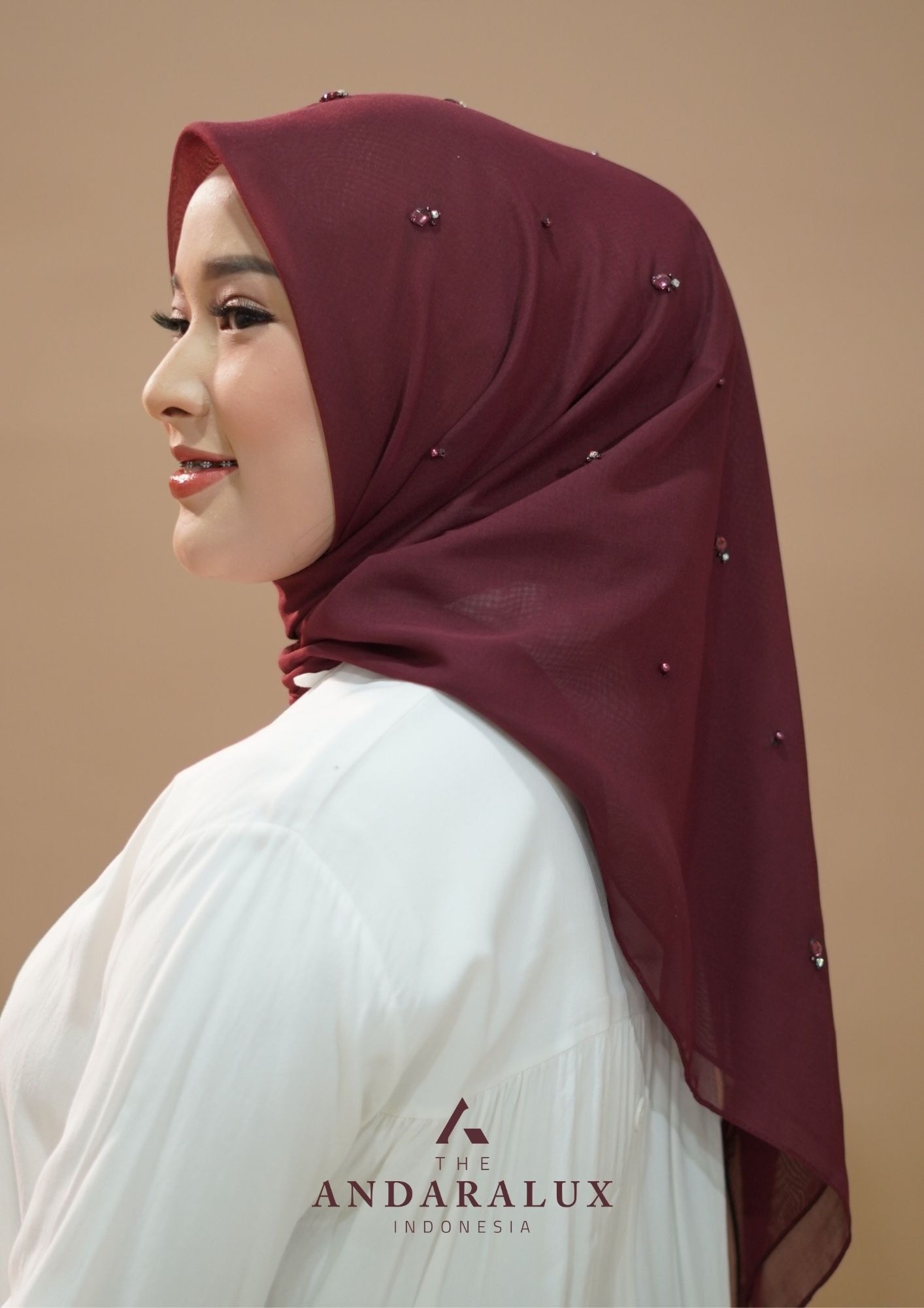 Hijab Paris Beads Kaira Red Series