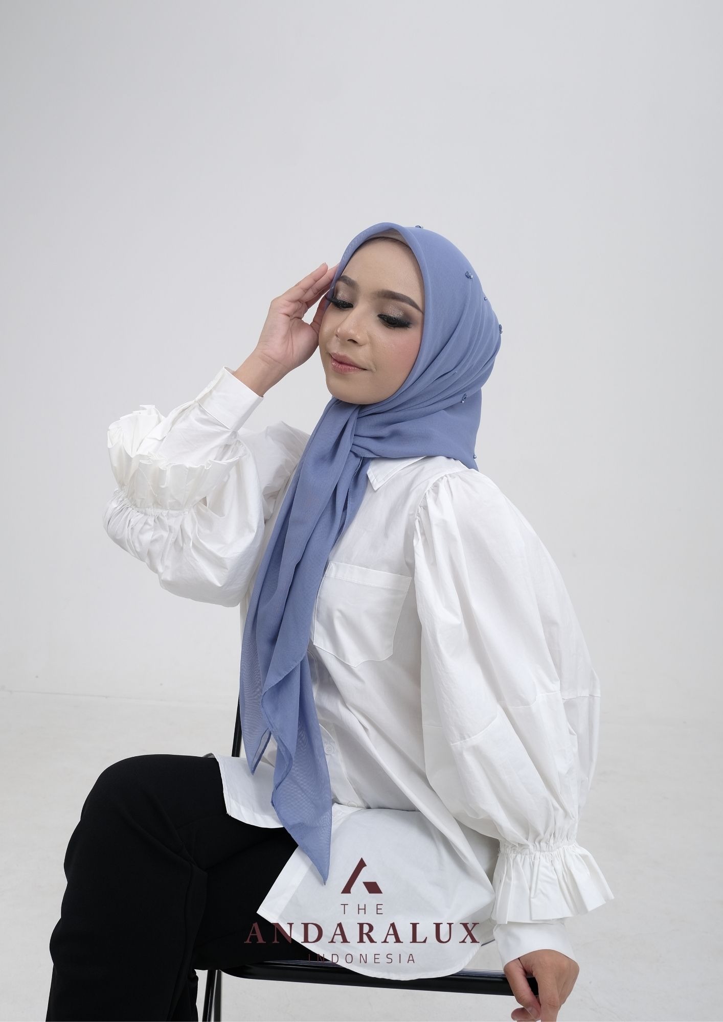 Hijab Paris Beads Kaira Blue Series