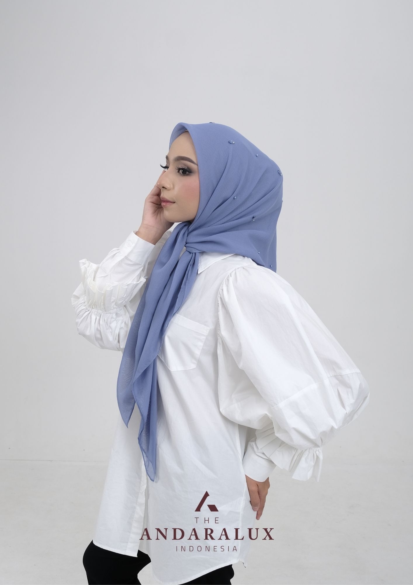Hijab Paris Beads Kaira Blue Series