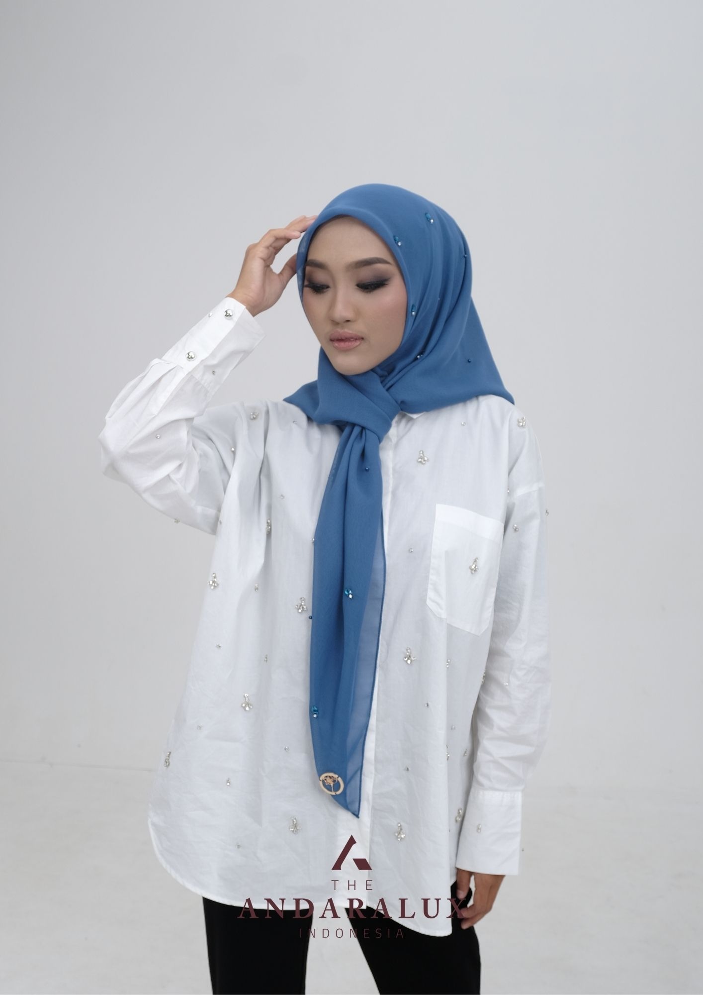 Hijab Paris Beads Kaira Blue Series