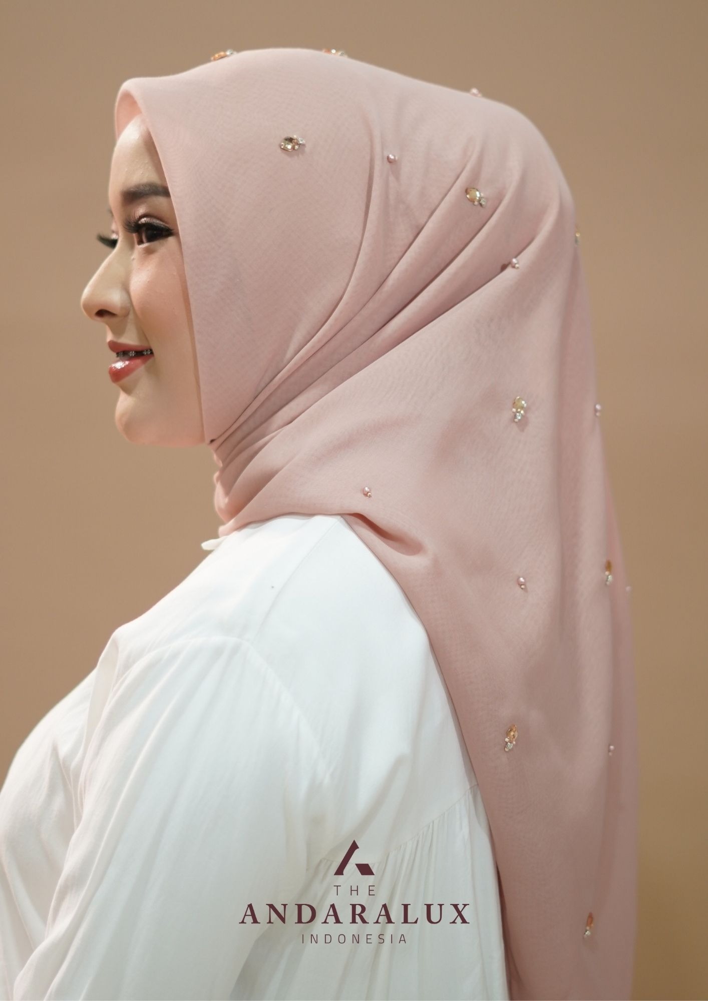 Hijab Paris Beads Kaira Pink Series