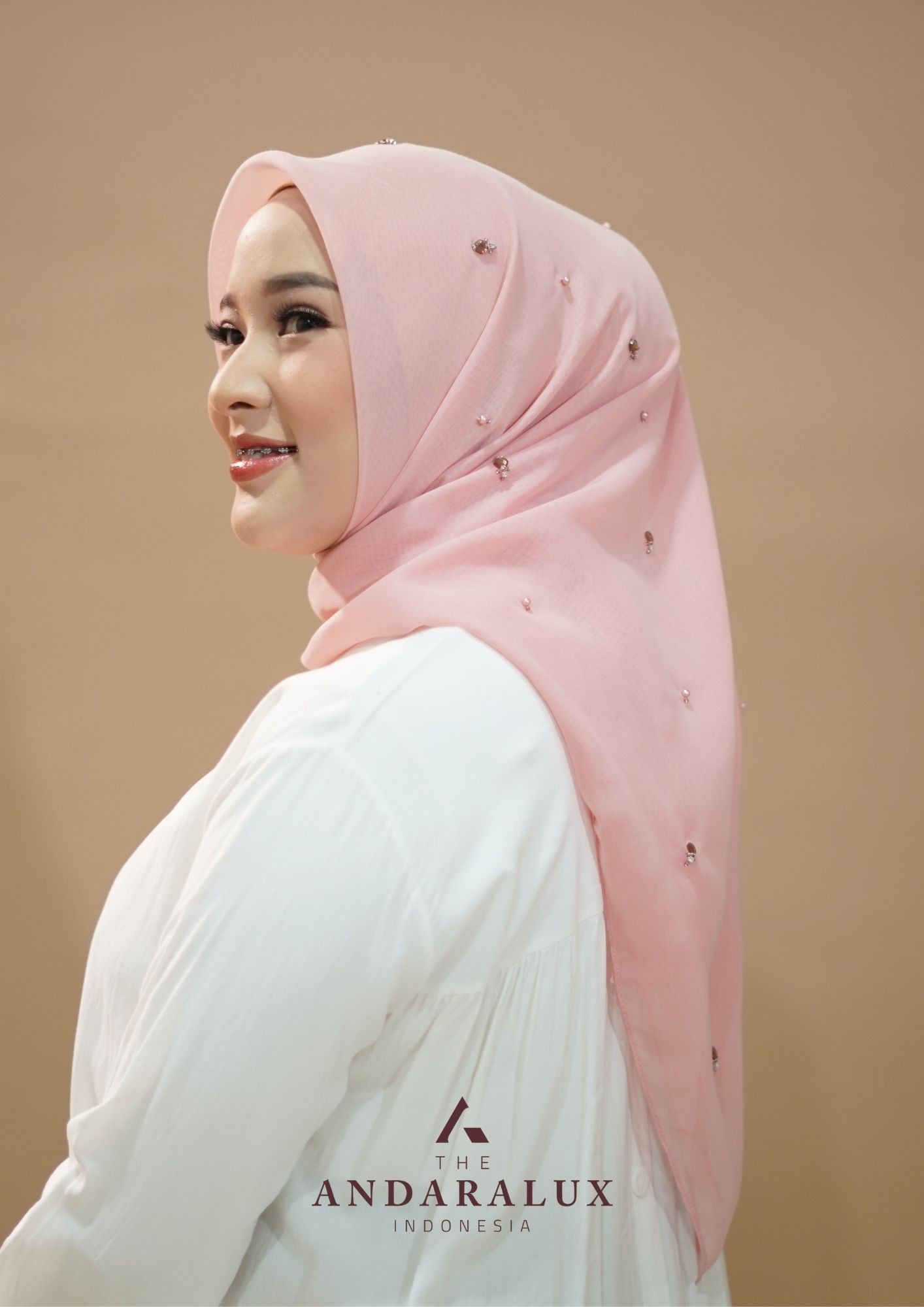 Hijab Paris Beads Kaira Pink Series