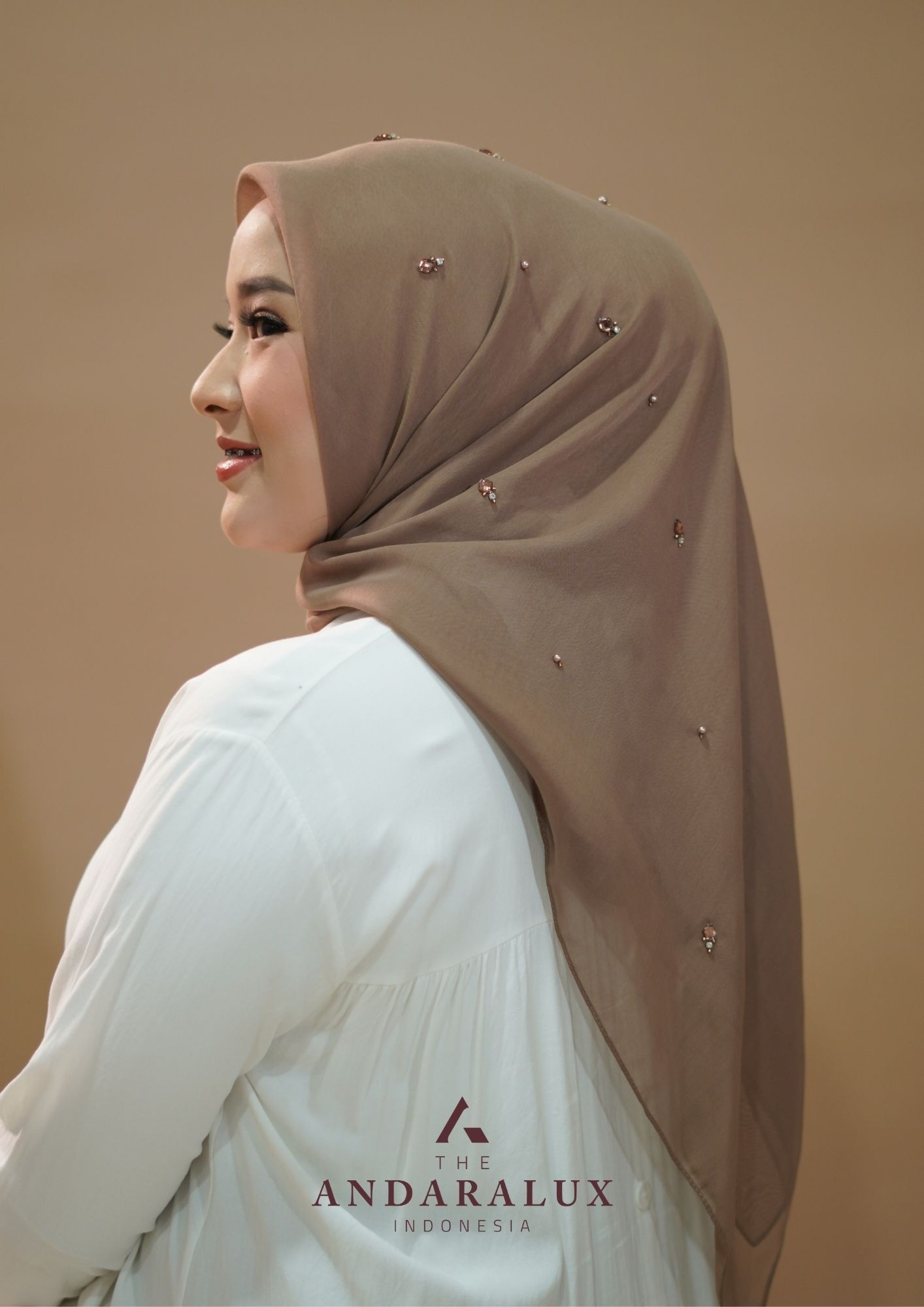 Hijab Paris Beads Kaira Brown Series