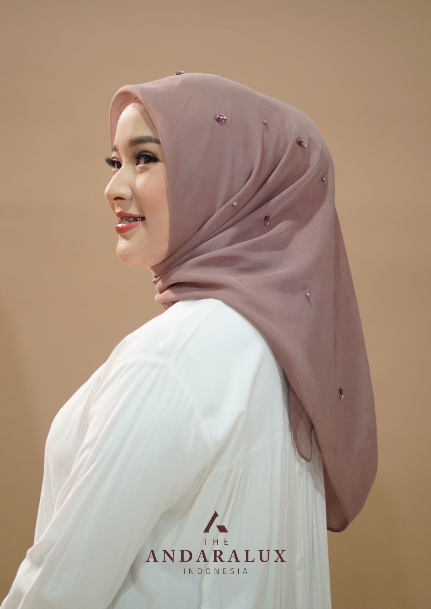 Hijab Paris Beads Kaira Brown Series