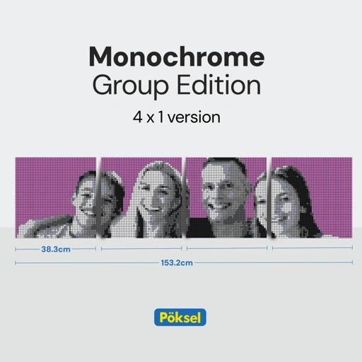 Image of Poksel - Custom GROUP 4x1 - Monochrome Pixel Art / Mosaic