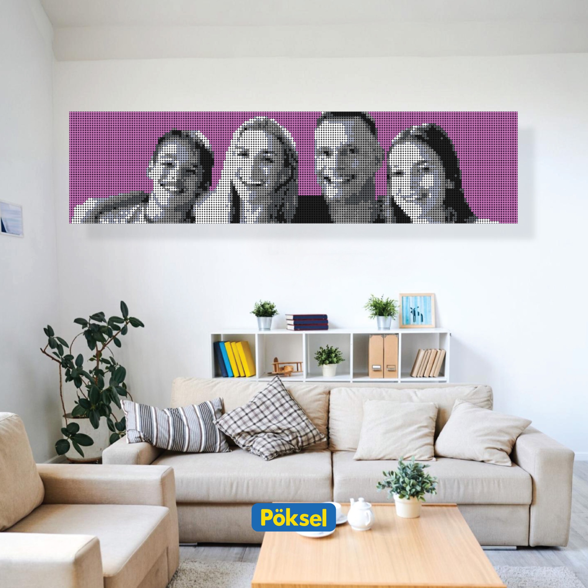Poksel - Custom GROUP 4x1 - Monochrome Pixel Art / Mosaic