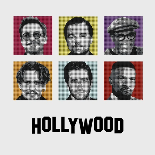 Image of Poksel - Hollywood (Fan Version) - Monochrome Pixel Art / Mosaic