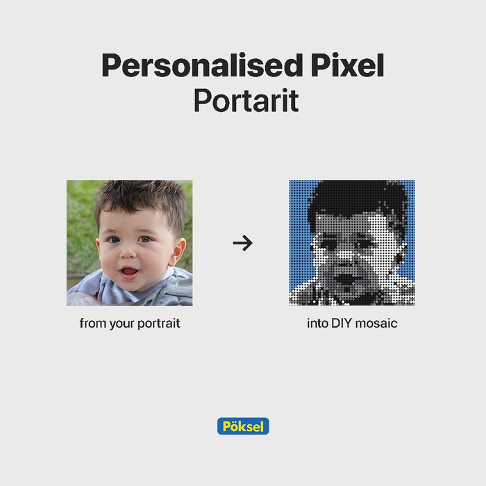 Poksel - Custom Single 1x1 - Full Colour Pixel Art / Mosaic