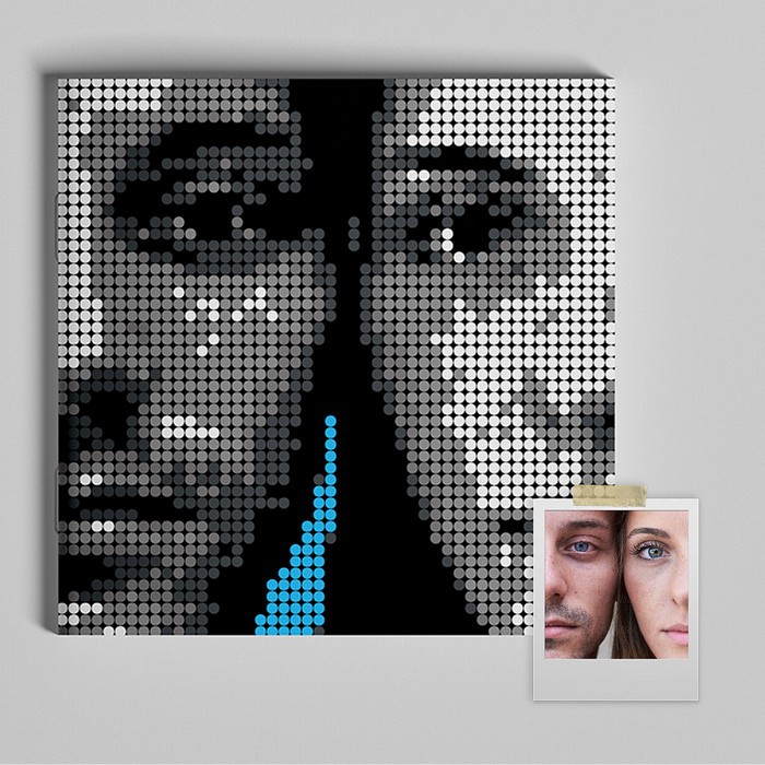 Poksel - Custom Single 1x1 - Monochrome Pixel Art / Mosaic