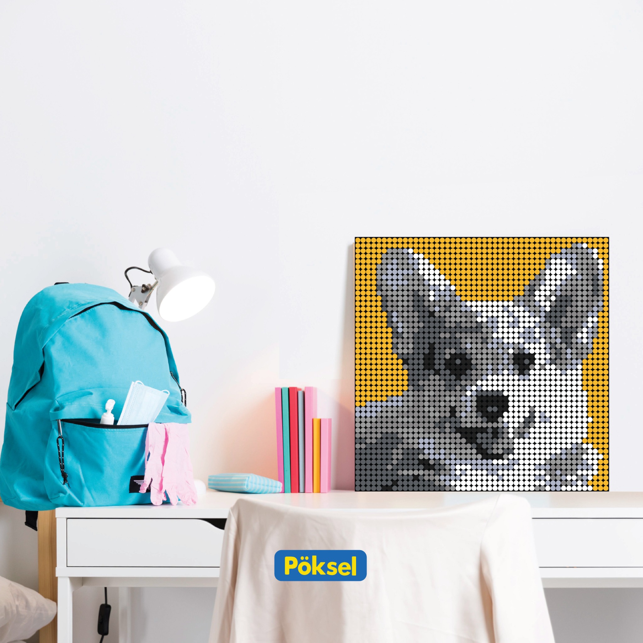 Poksel - Custom Single 1x1 - Monochrome Pixel Art / Mosaic